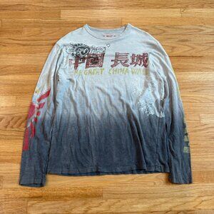 The Great China Wall "Japan" Ombre Long Sleeve T-Shirt Large